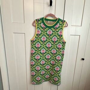 Style USA Green Pink and White Sleeveless knit dress